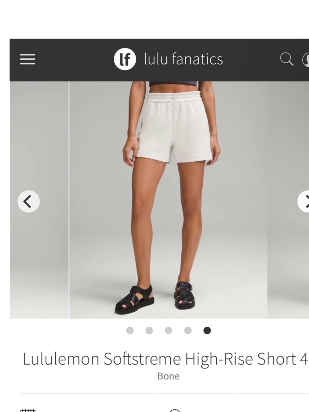 Lululemon Softstreme High-Rise Shorts - Bone